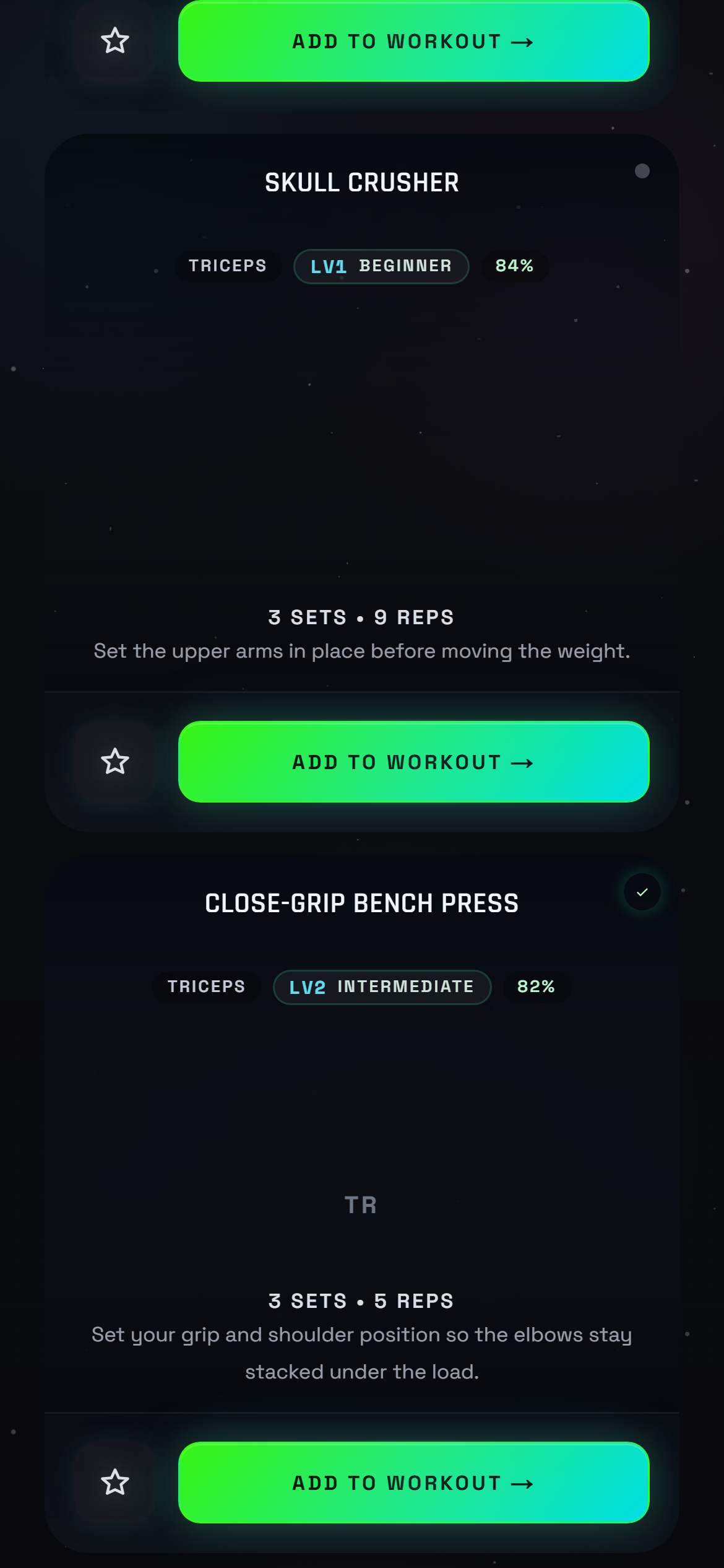 PrimeMode exercise library on iPhone